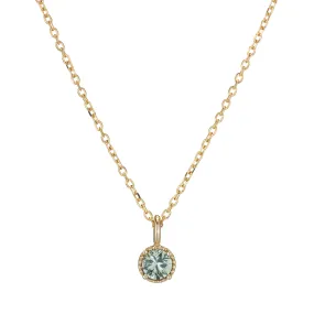 Green Sapphire Milgrain Necklace