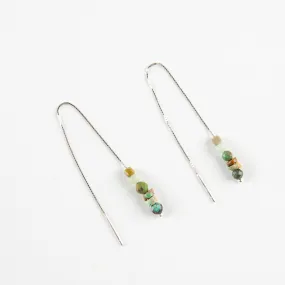 Green Turquoise & Amazonite Threader Earrings