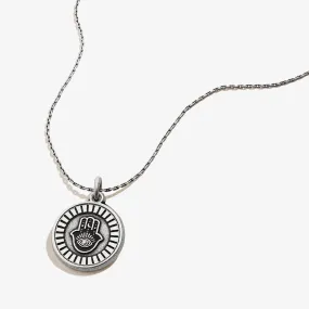 Hamsa Embossed Charm Necklace