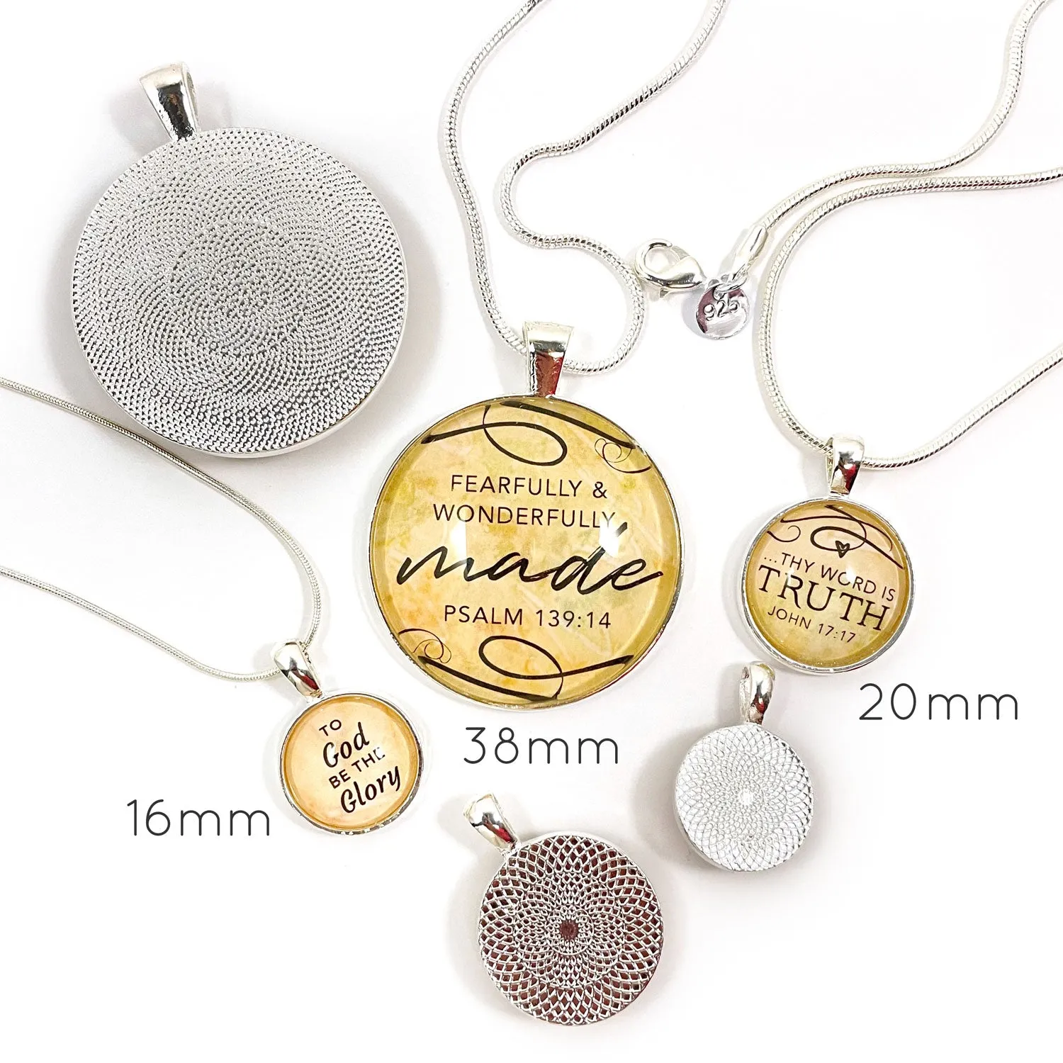 I Am A Child of God Christian Scripture Pendant Necklace – Silver-Plated, 16mm or 20mm