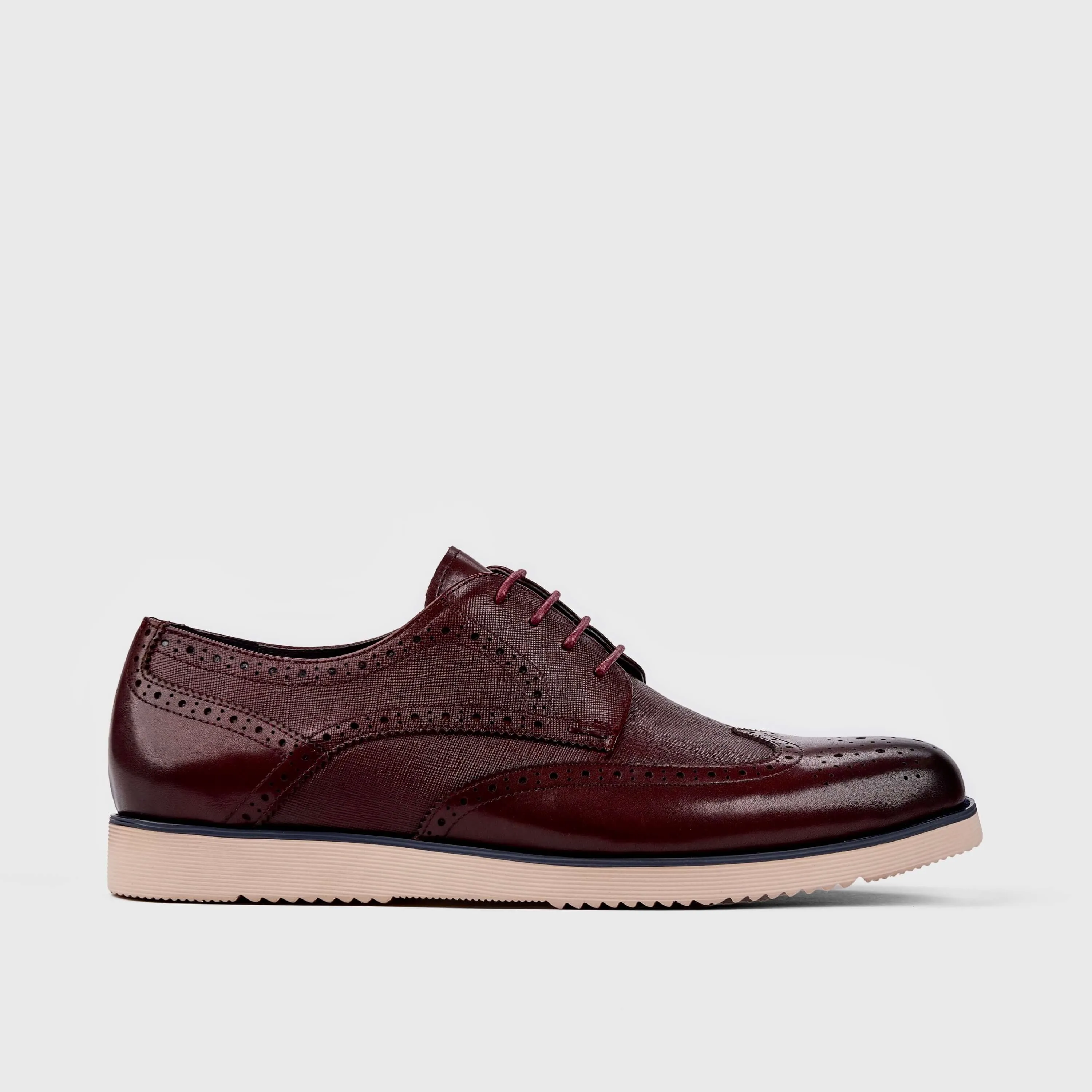 Jasper Burgundy Leather Wingtip Sneakers 2.0