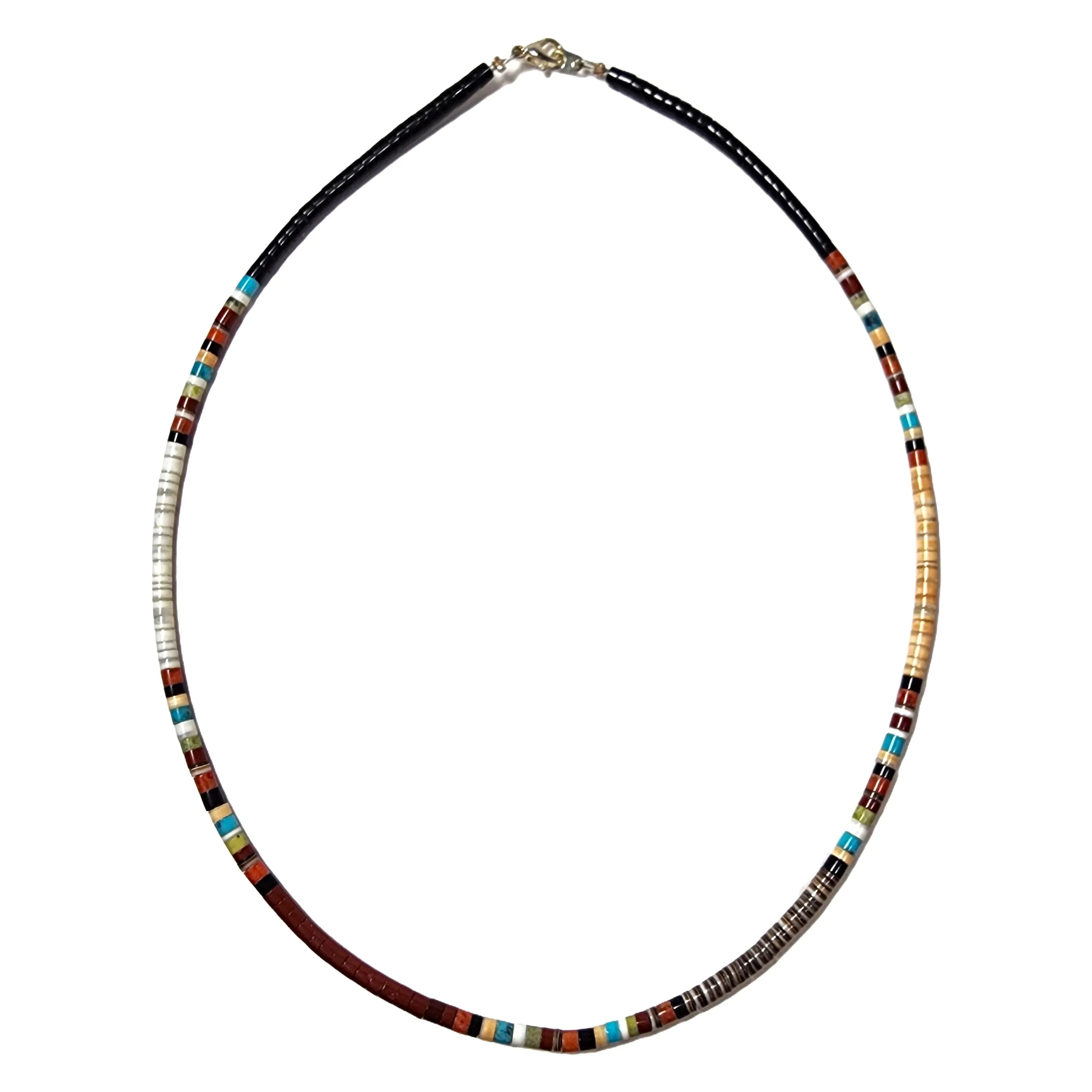 Kewa Pueblo Hand-rolled Beads Necklace - Size 18 Long