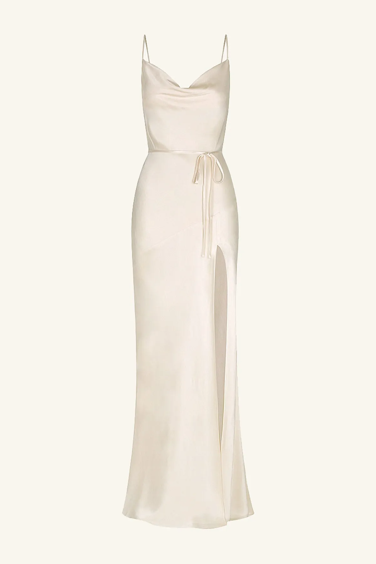 LA LUNE BIAS COWL MAXI DRESS - CREAM