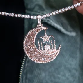 Lil Durk Baguette Crescent Moon Pendant