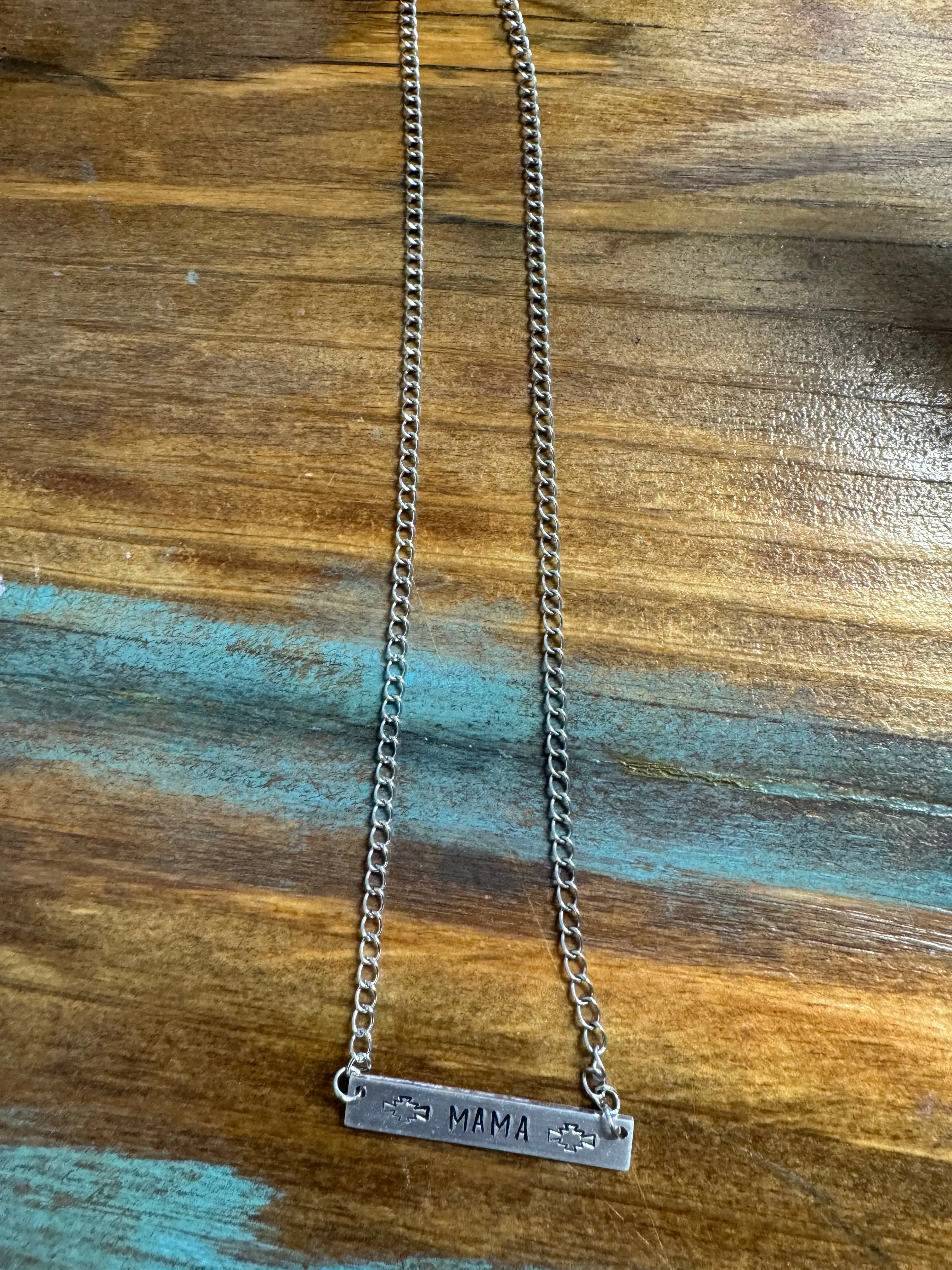 Long Live Cowboys Engraved Large Bar Necklace