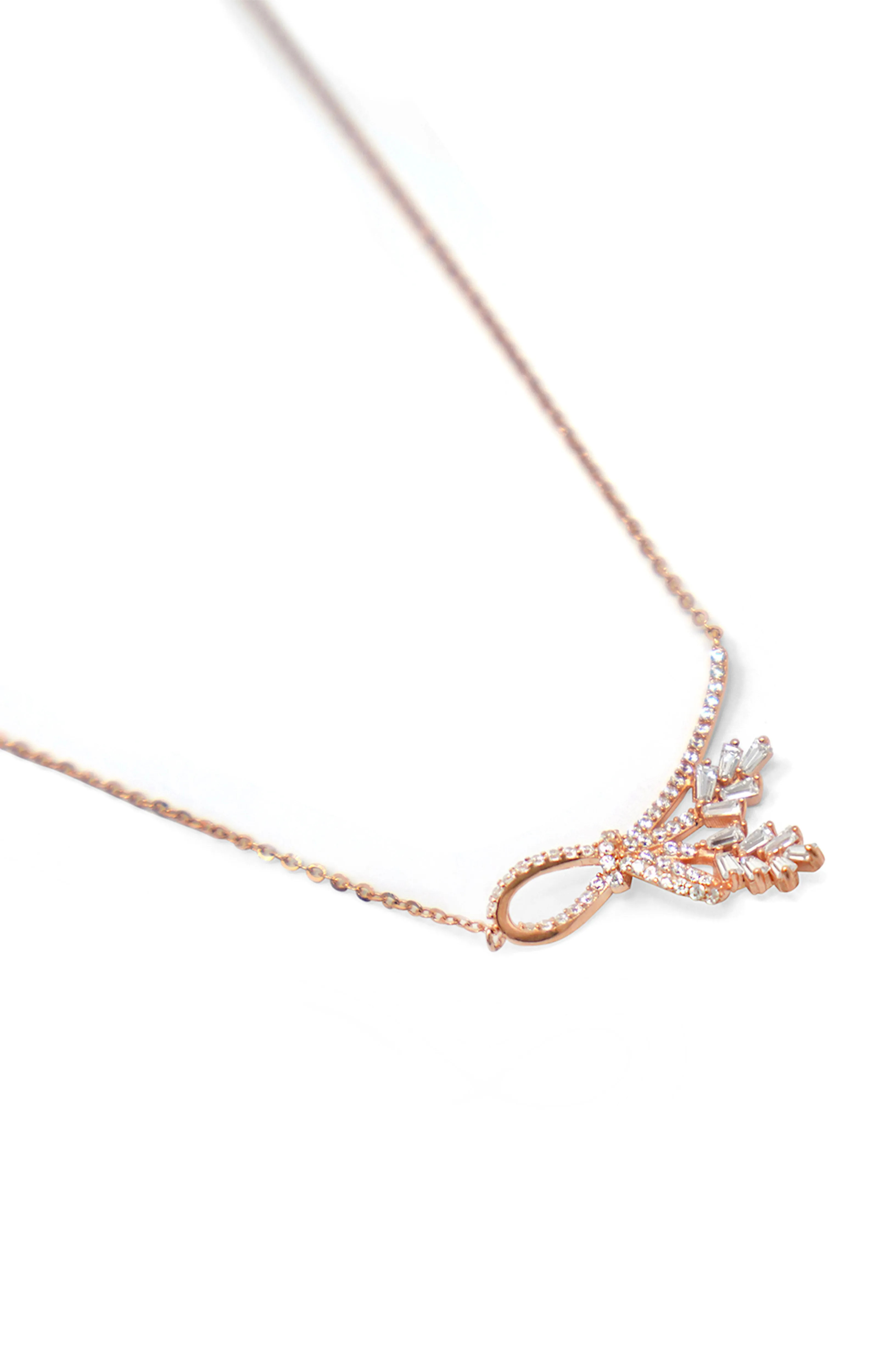 Luminous Knot Rose Gold Plated Sterling Silver Chain Necklace