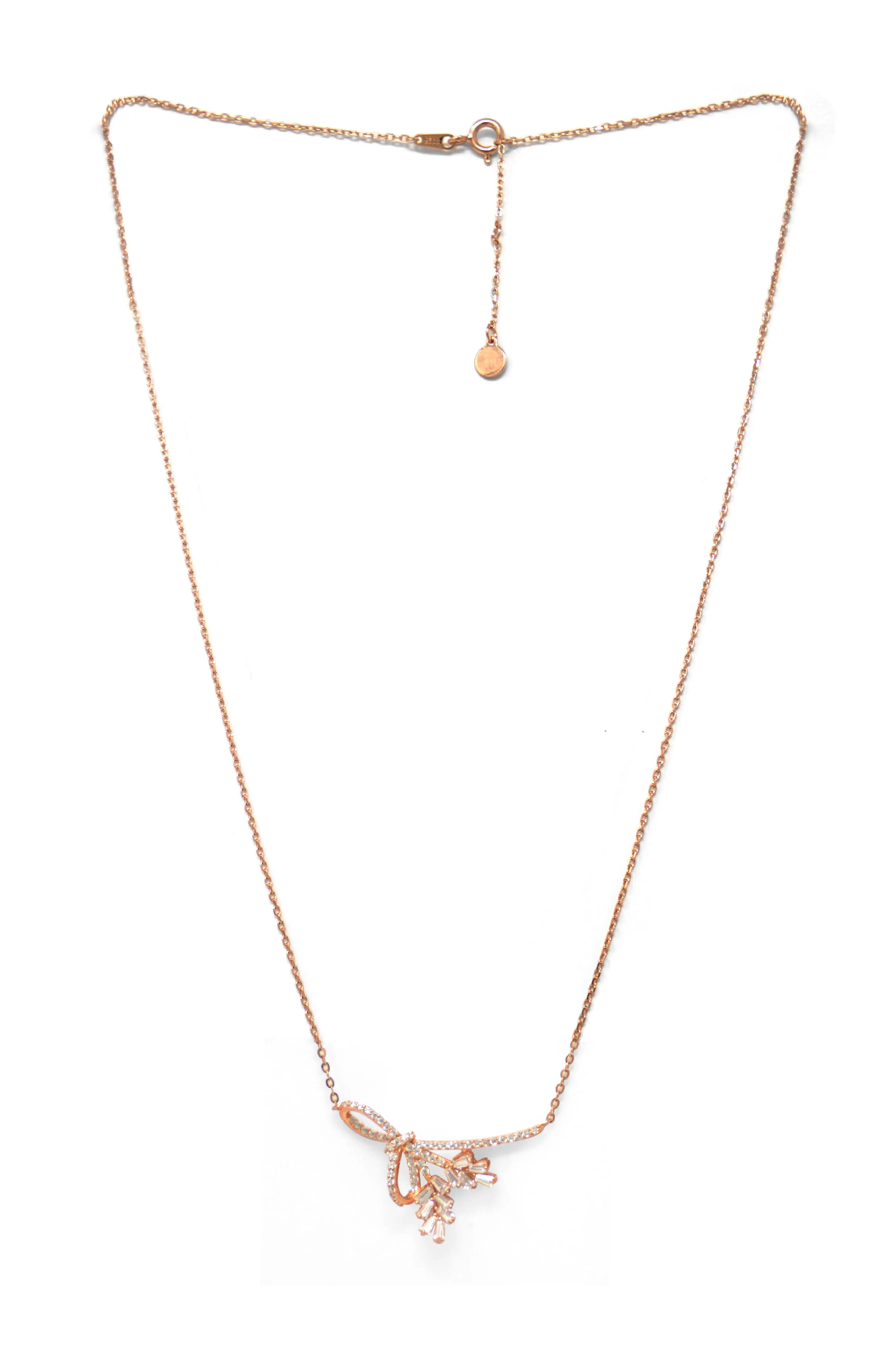 Luminous Knot Rose Gold Plated Sterling Silver Chain Necklace