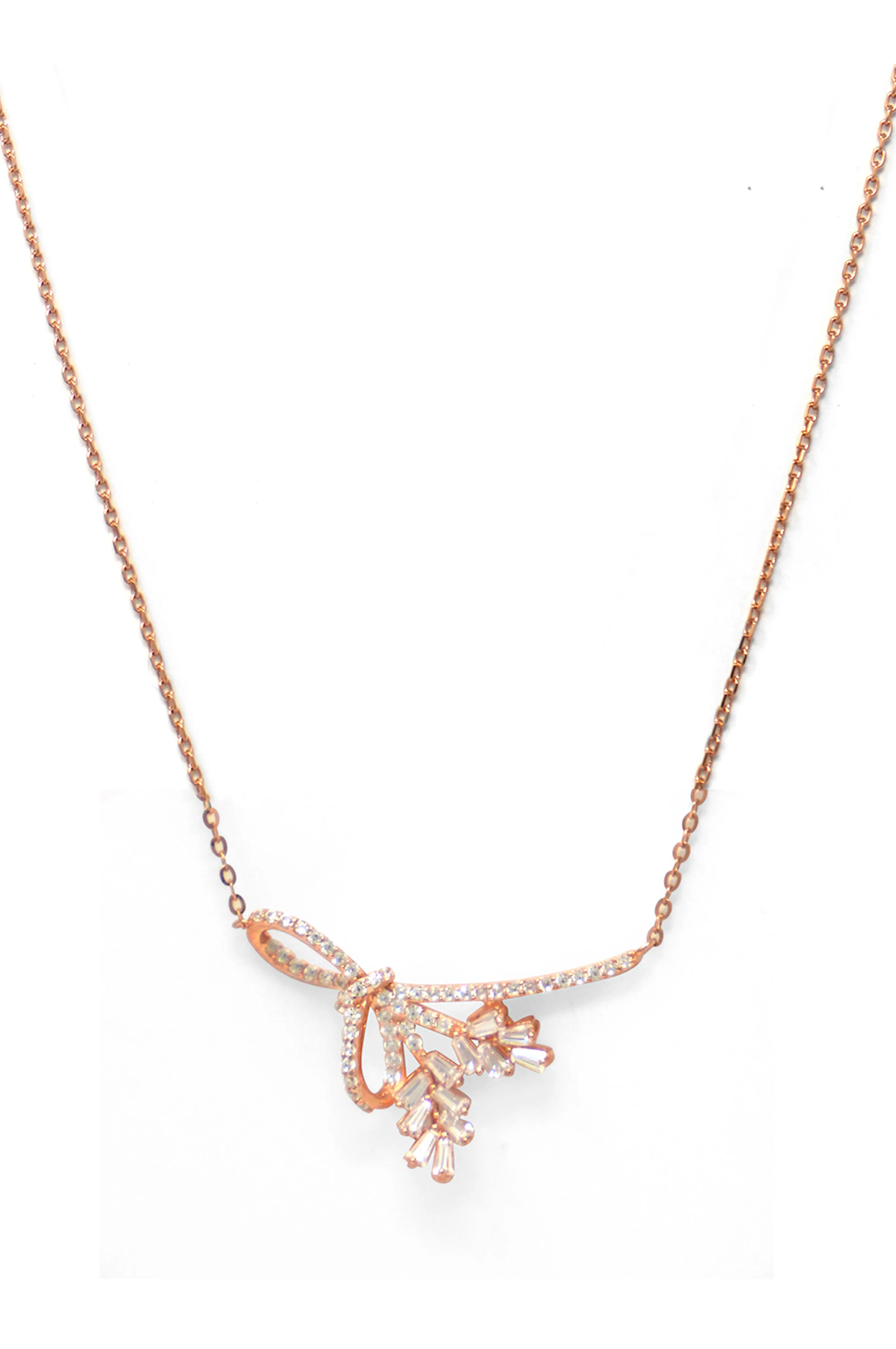 Luminous Knot Rose Gold Plated Sterling Silver Chain Necklace