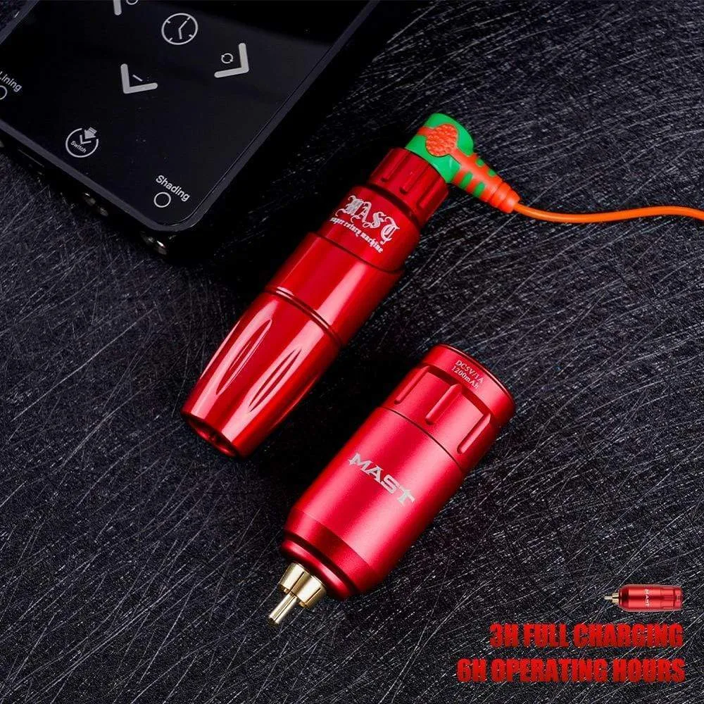 Mast Tour with Tattoo Battery Pen Machine Set Wireless Power Supply RCA Tattoo Kit Motor Pen Supplies