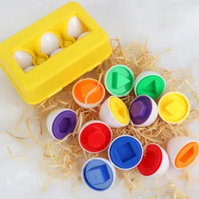 Matching Eggs 6pcs Set Color & Shape Recogin Sorter Puzzle Easter Game Early Learning Education Fine Motor Skill Montessori Toys