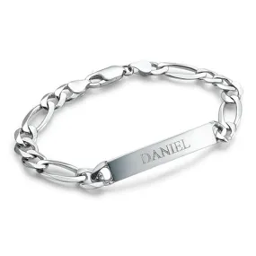 Mens Personalized Sterling Silver ID Bracelet