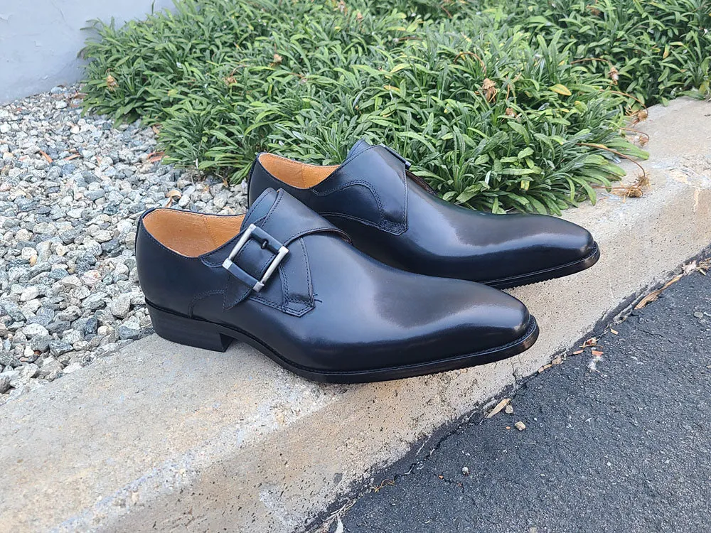 Monk Strap Buckle Leather Shoes