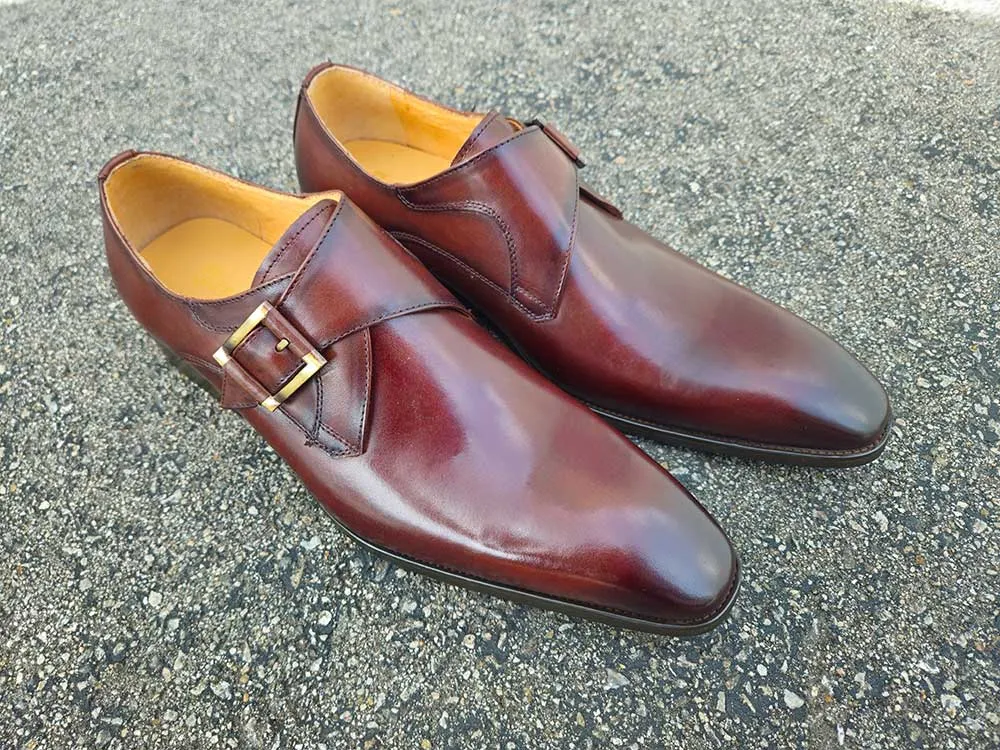 Monk Strap Buckle Leather Shoes