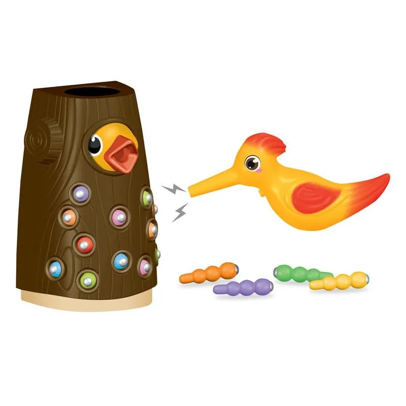 Montessori Educational Toys For Children Woodpecker Catch Worm Toy Kids Magnetic Fishing Game Set Baby Intelligence Develop Toys