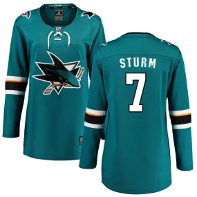 Nico Sturm San Jose Sharks Fanatics Branded Women's 2021/22 Home Breakaway Jersey - Teal