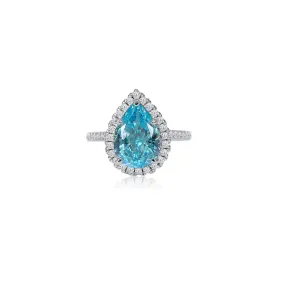 NISSI AQUAMARINE   MOISSANITE RING