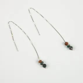 Ocean Jasper Disks Threader Earrings