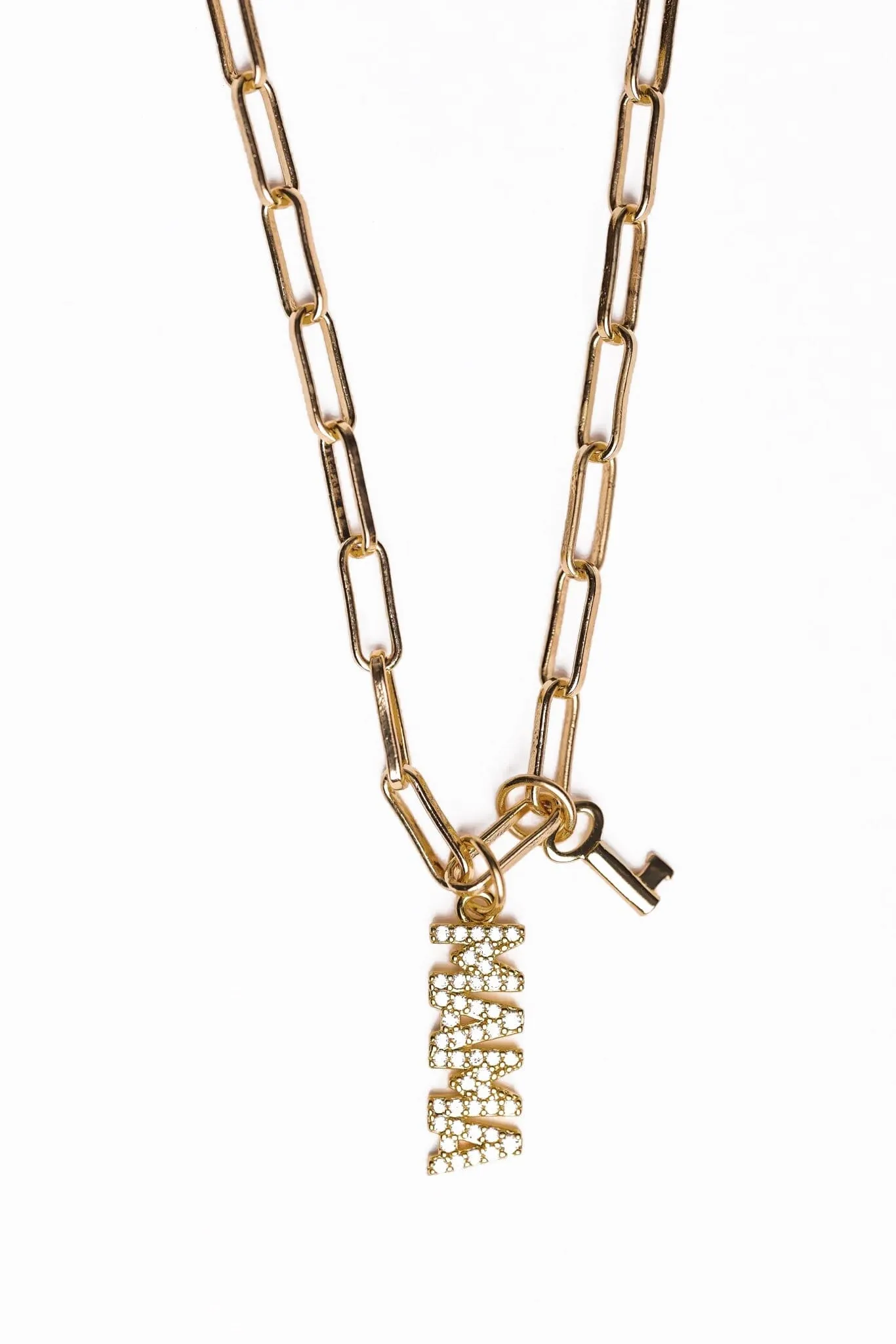 Pavé MAMA Charm and Mini Skeleton Brooklyn Necklace