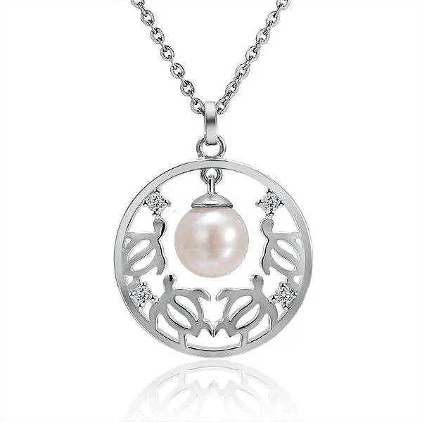 Pearl Honu Infinity Pendant