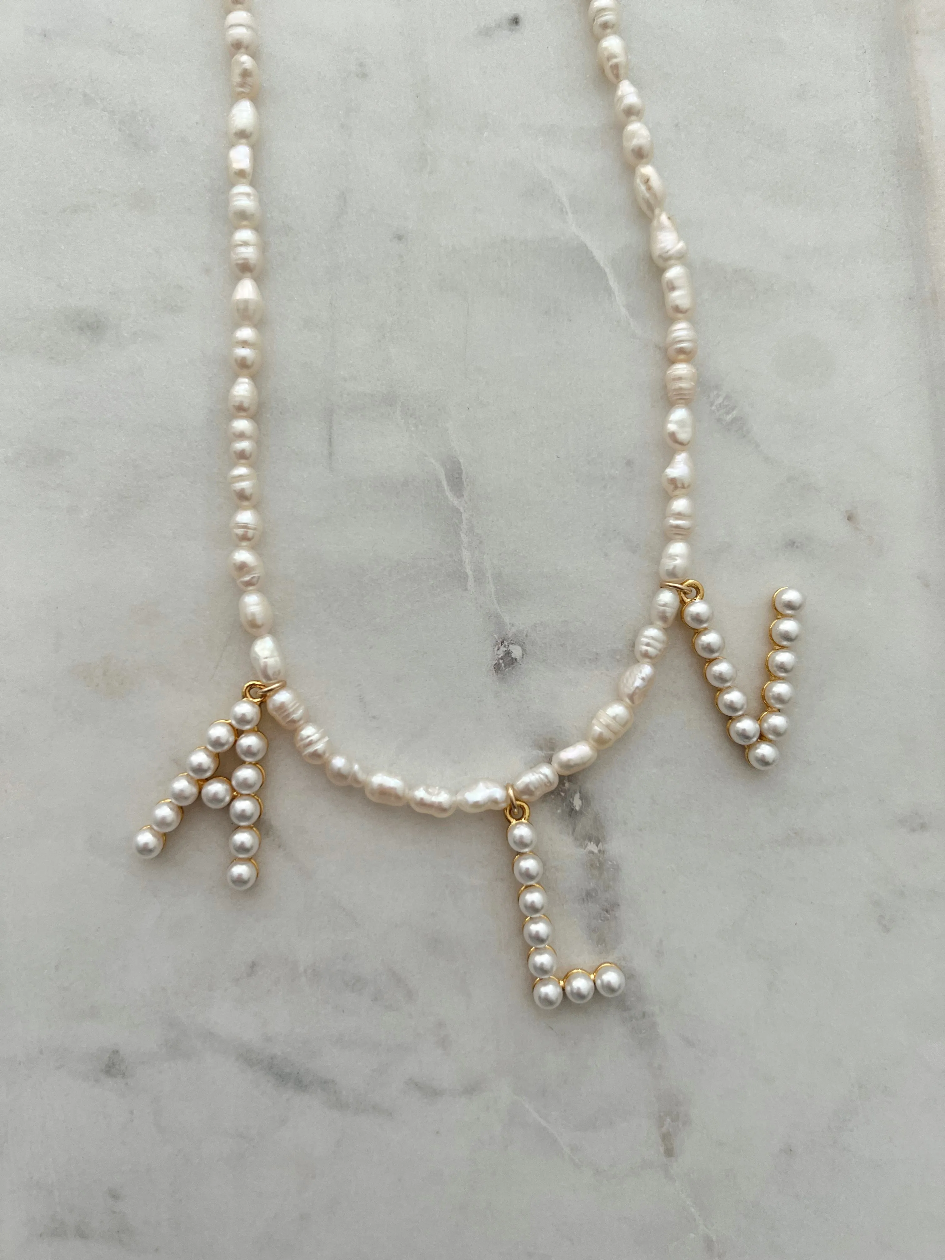 PEARL LETTER NECKLACE