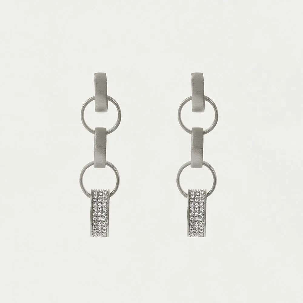 Petit Pavé Statement Chain Earrings