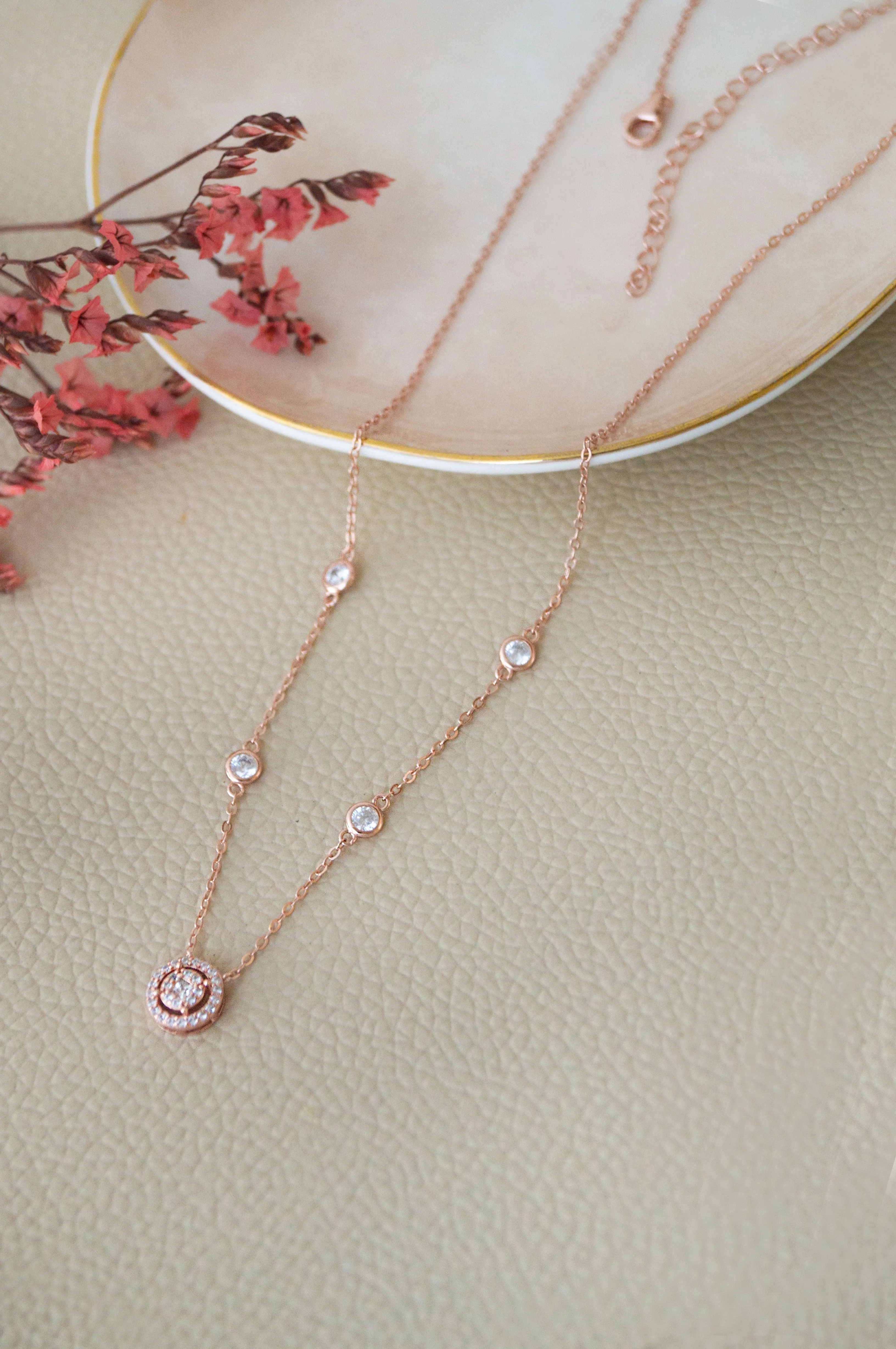 Pretty Versatile Rose Gold Plated Sterling Silver Chain Necklace