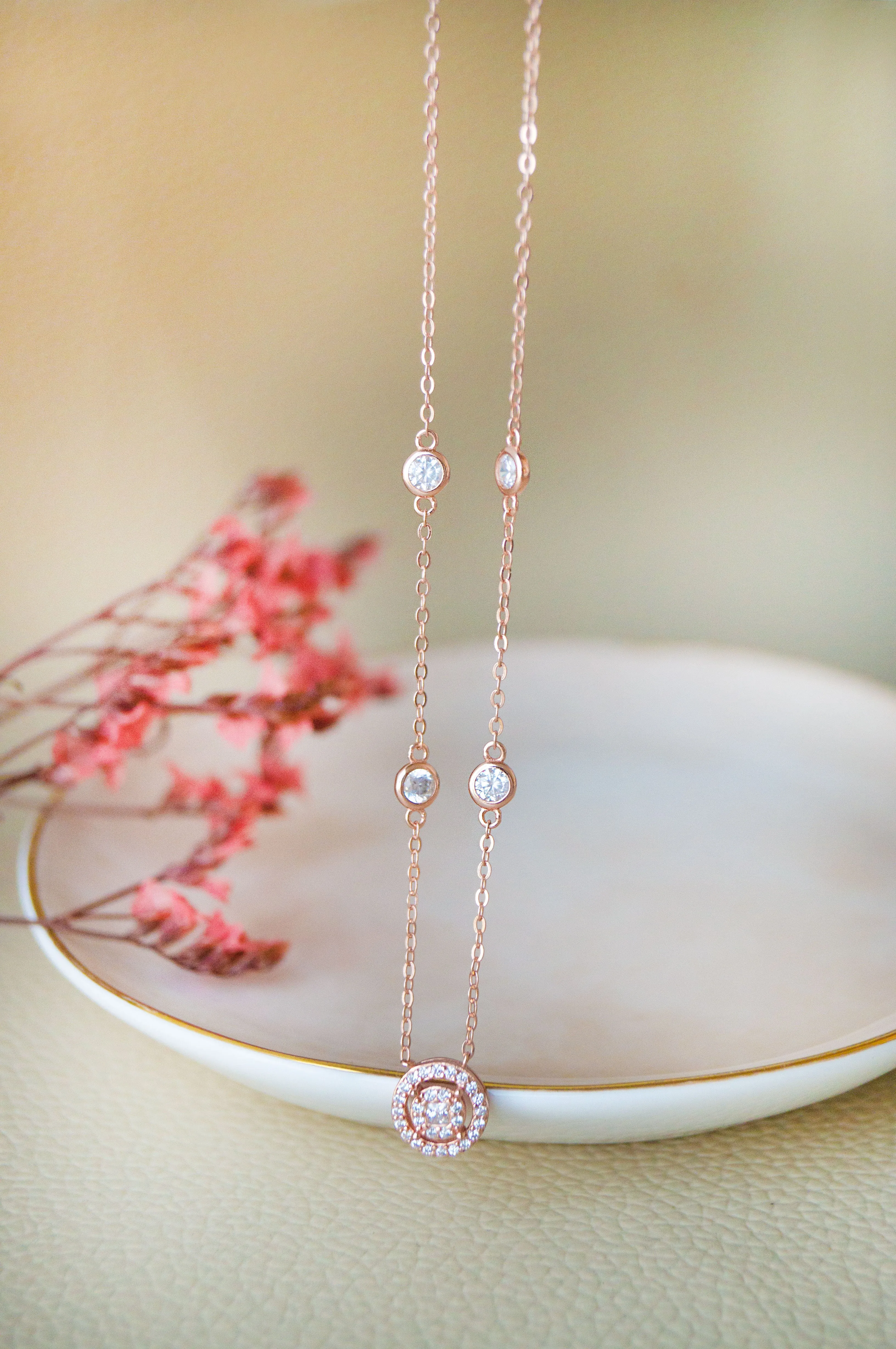 Pretty Versatile Rose Gold Plated Sterling Silver Chain Necklace