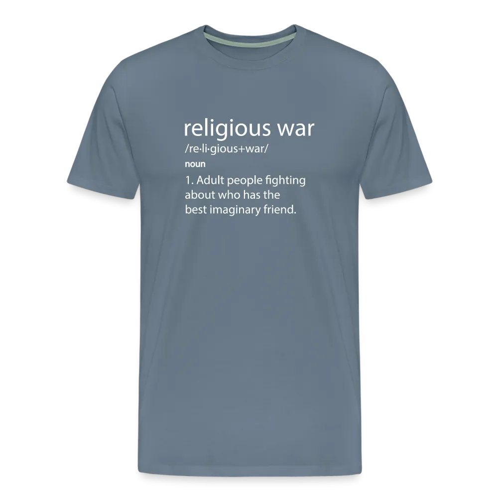 Religious War - The Imaginary Friend Debate" Premium T-Shirt Dark