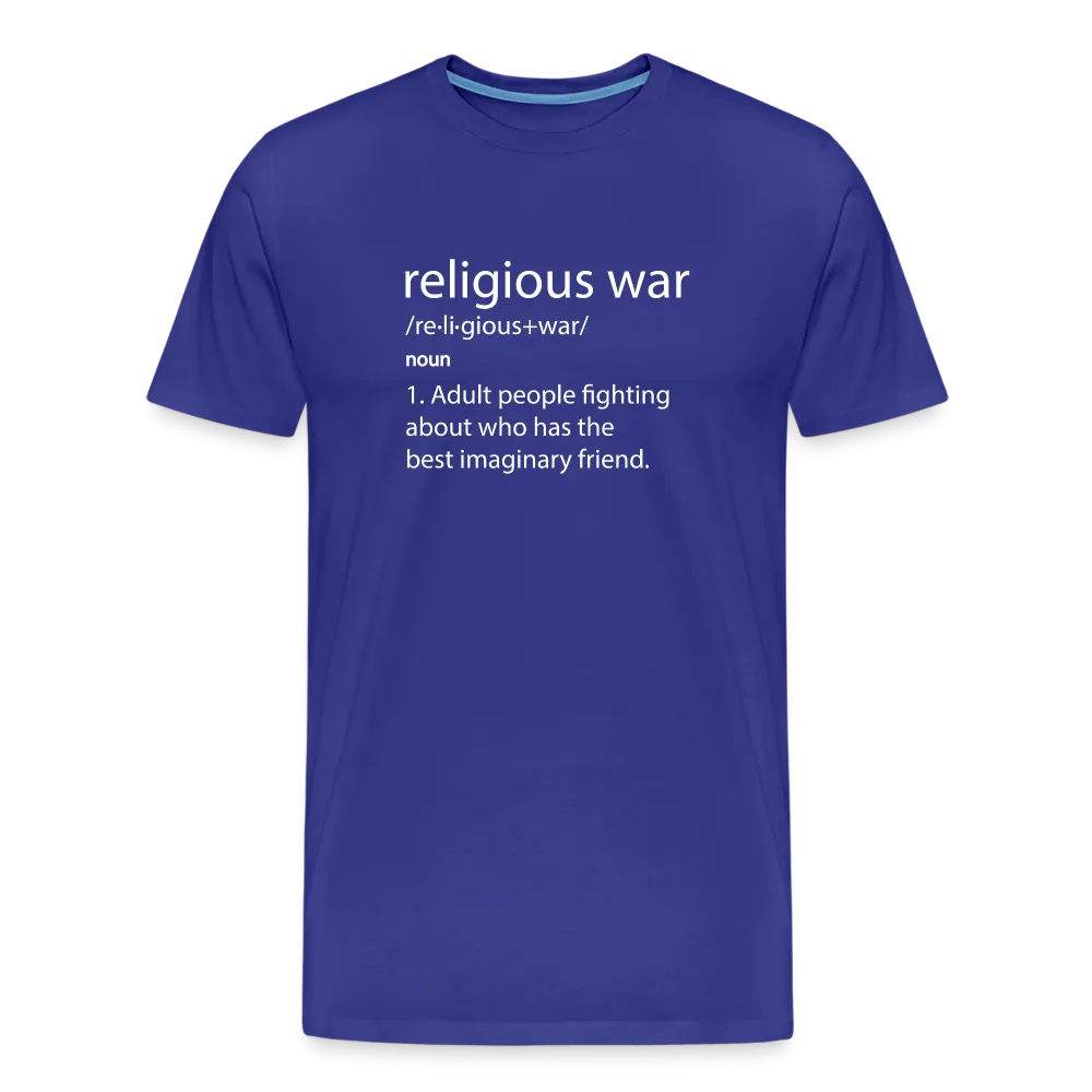 Religious War - The Imaginary Friend Debate" Premium T-Shirt Dark