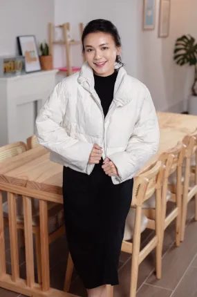 Rising success goose down puffer jacket in white