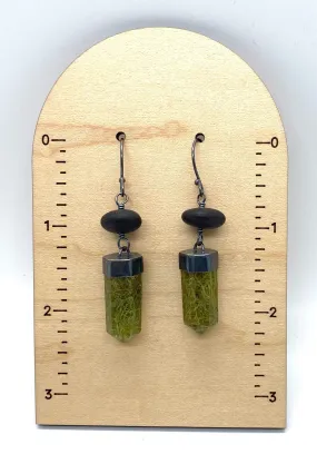 Rock and Lichen Hexagon Earrings