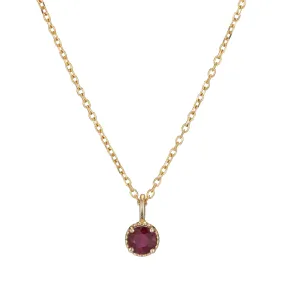 Ruby Milgrain Necklace