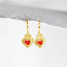 Sacred Heart Earrings - Gold