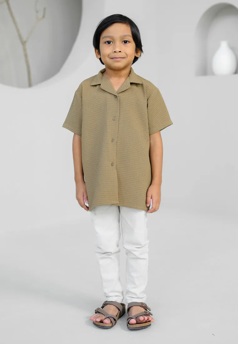 Shirt Boy (Moss Green Waffle)