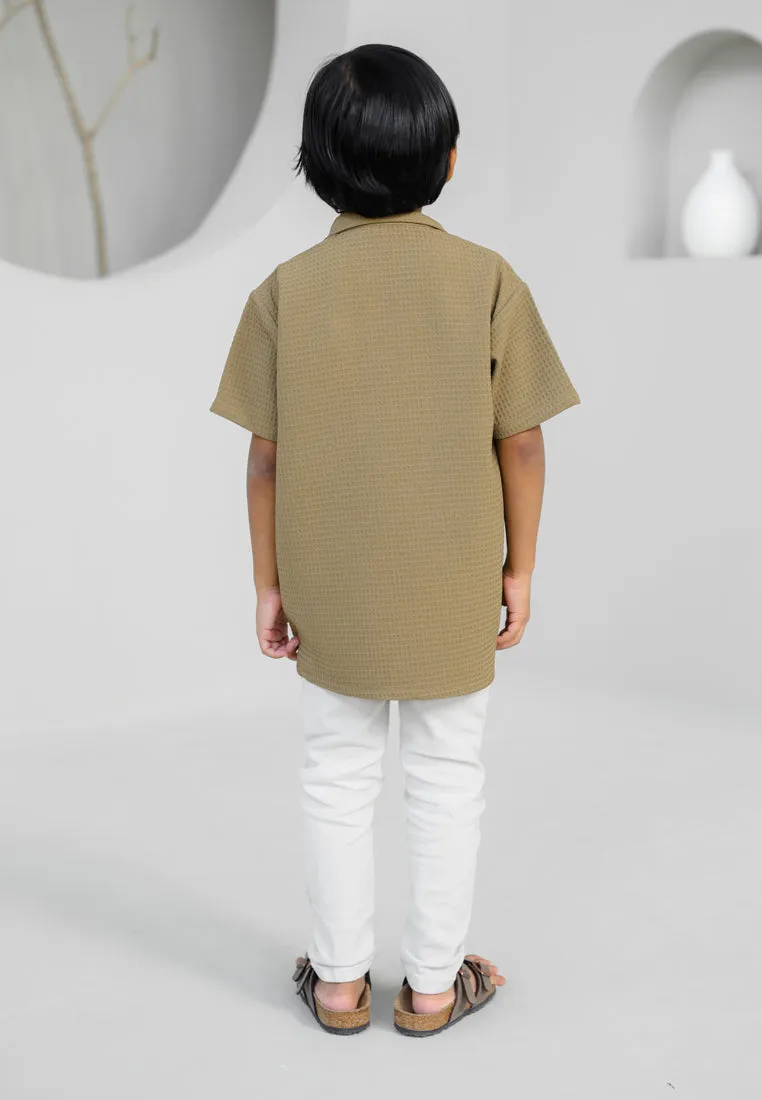 Shirt Boy (Moss Green Waffle)