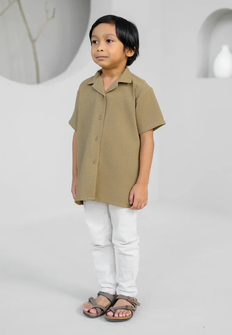 Shirt Boy (Moss Green Waffle)