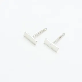 Silver Micro Rectangle Studs