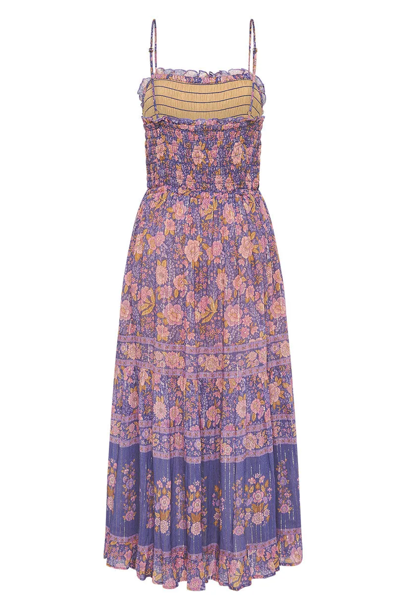 Spell & The Gypsy Juniper Shirred Strappy Dress Violet