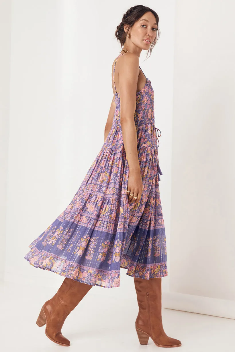 Spell & The Gypsy Juniper Shirred Strappy Dress Violet