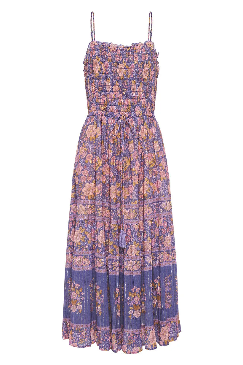 Spell & The Gypsy Juniper Shirred Strappy Dress Violet