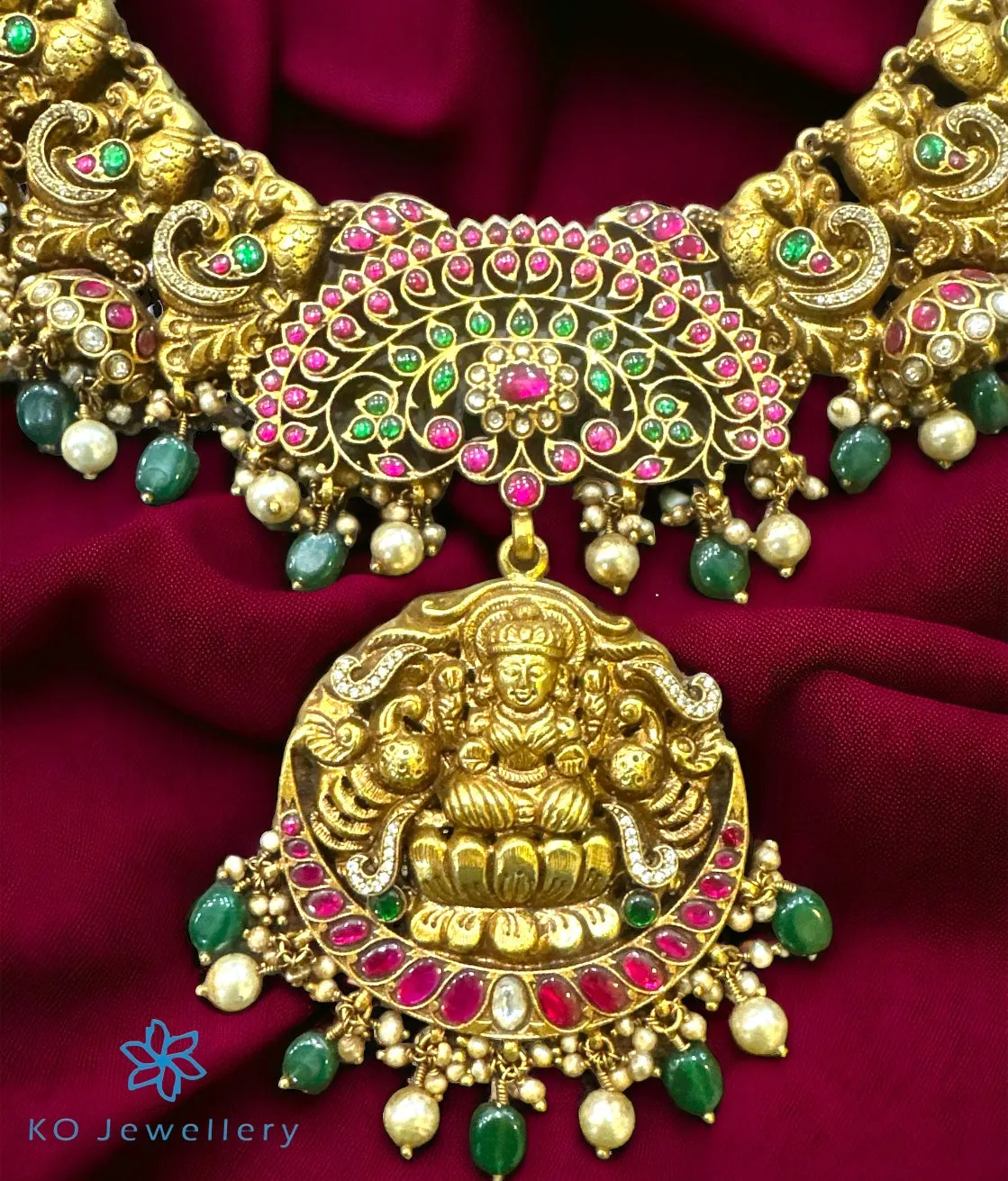 The Kamala Lakshmi Silver Kundan-Jadau Pearl Necklace