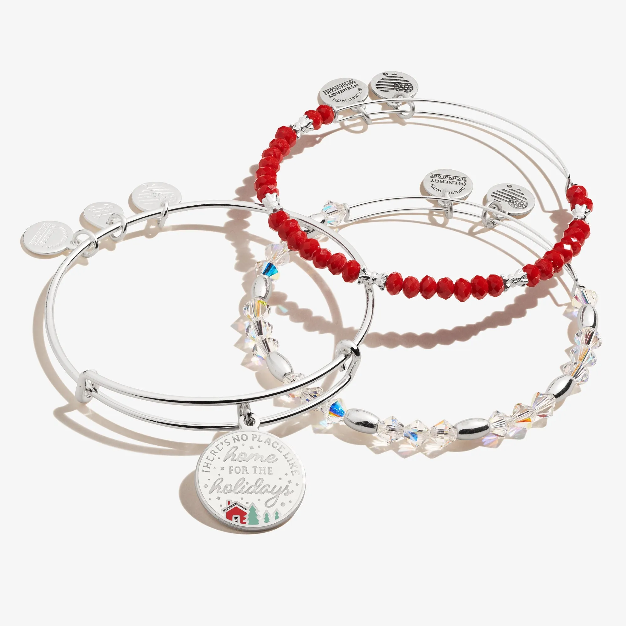 'There's No Place Like Home for the Holidays' Charm Bangles, Set of 3