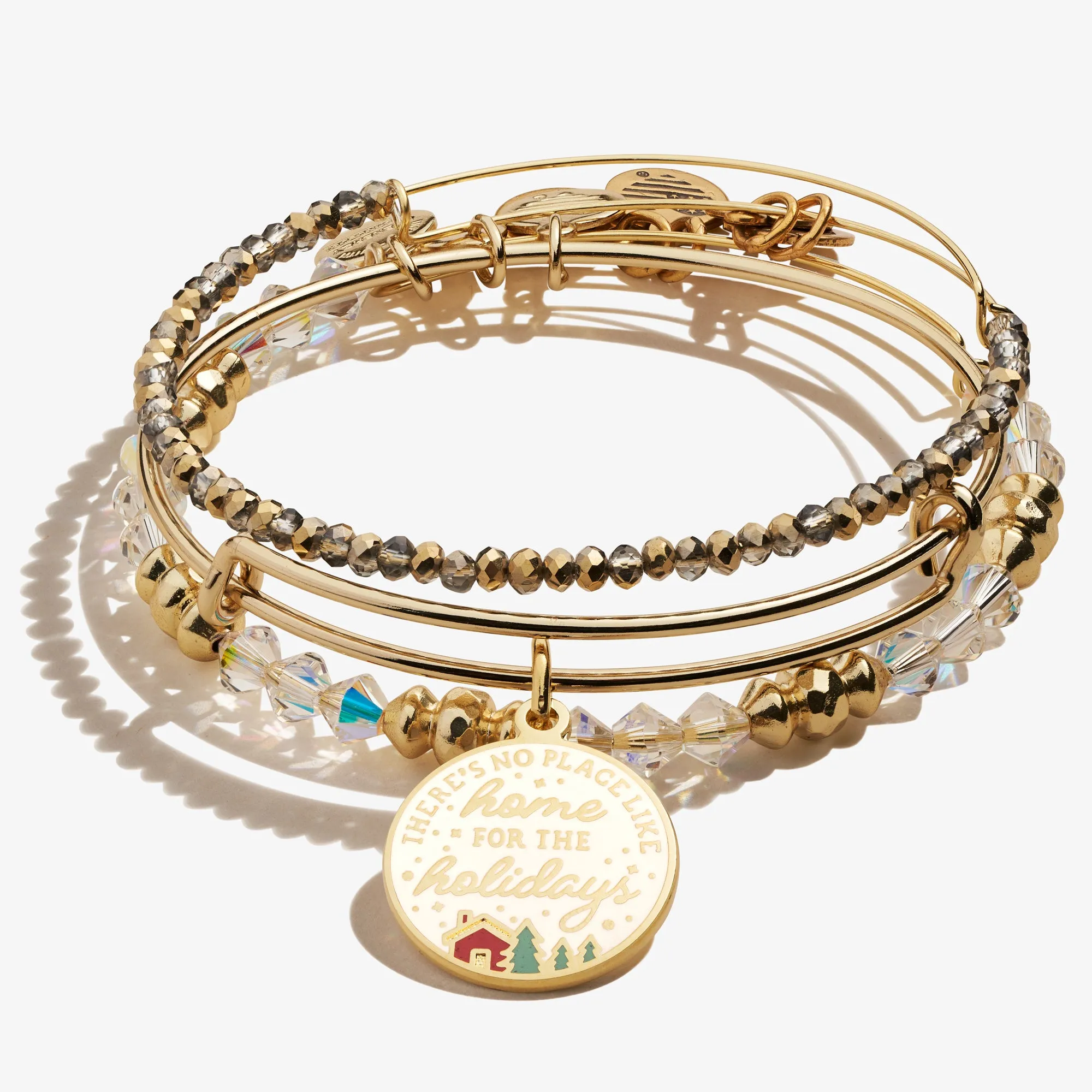 'There's No Place Like Home for the Holidays' Charm Bangles, Set of 3