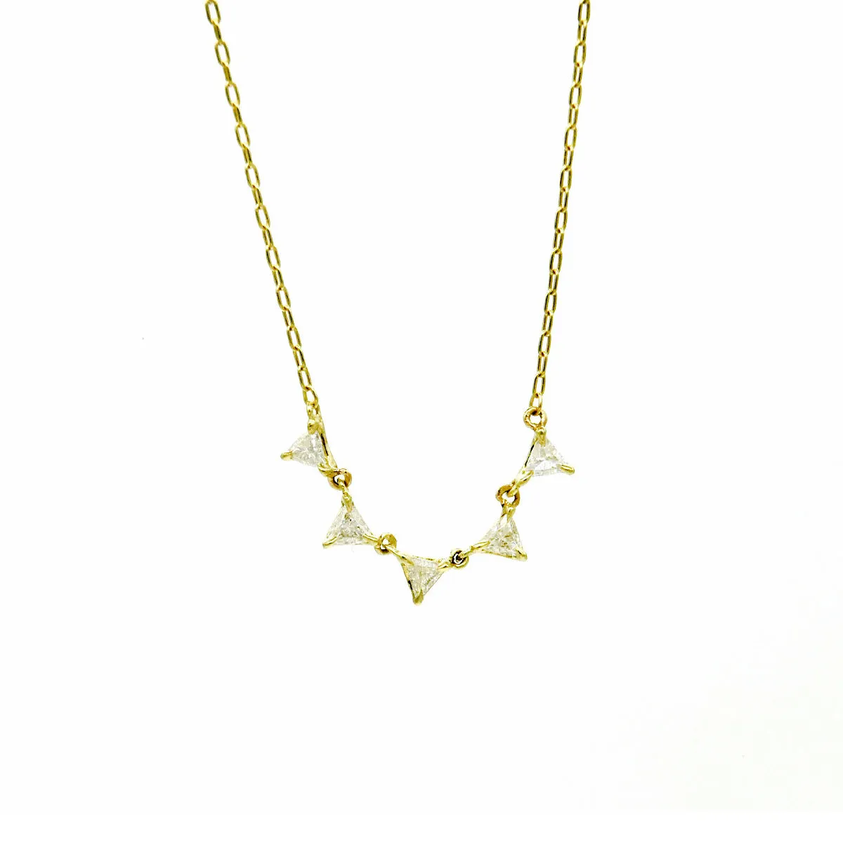 Triangle Cut Diamond Riviera Necklace