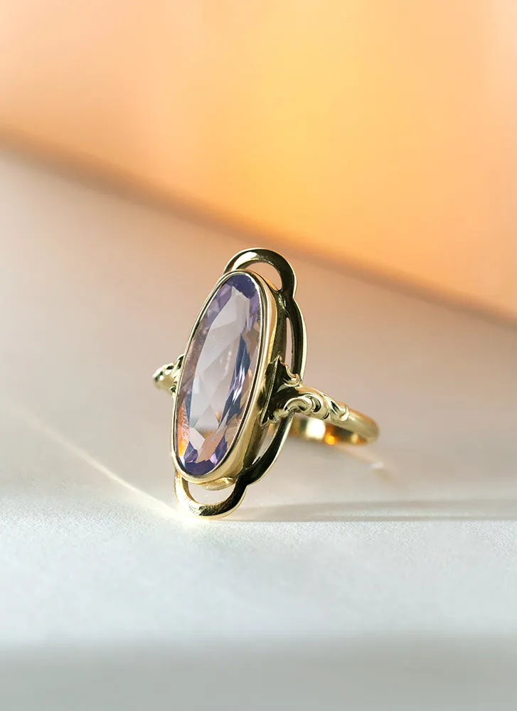 Trixie lavender moonquartz ring 14k gold