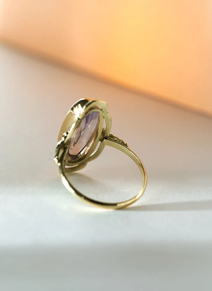 Trixie lavender moonquartz ring 14k gold