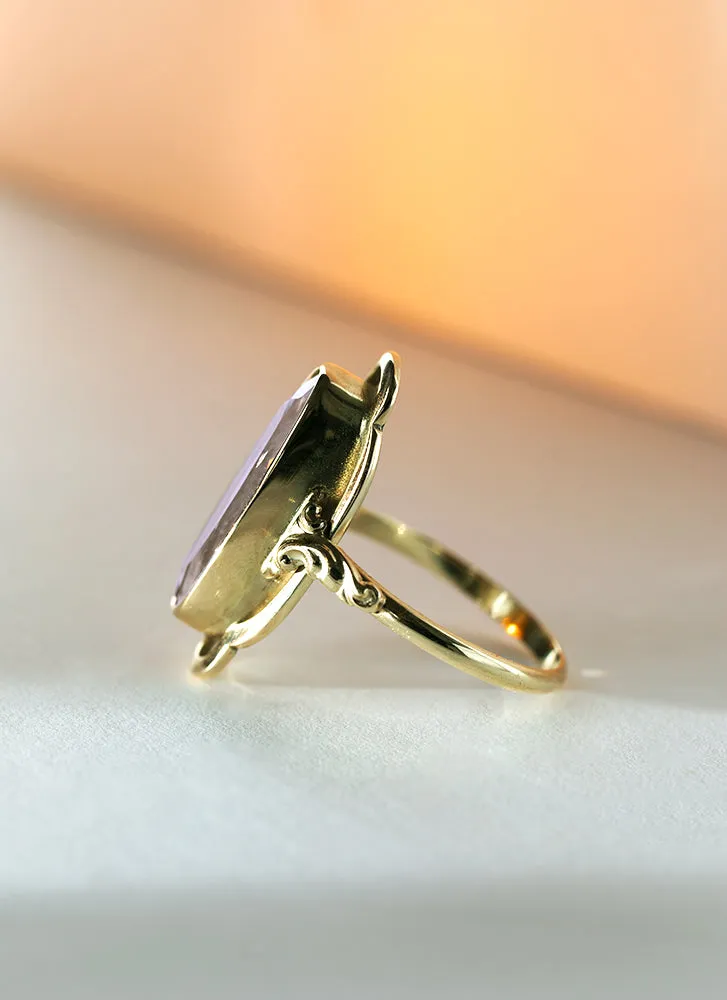 Trixie lavender moonquartz ring 14k gold