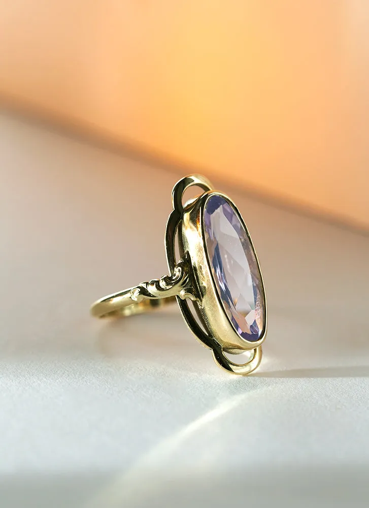 Trixie lavender moonquartz ring 14k gold