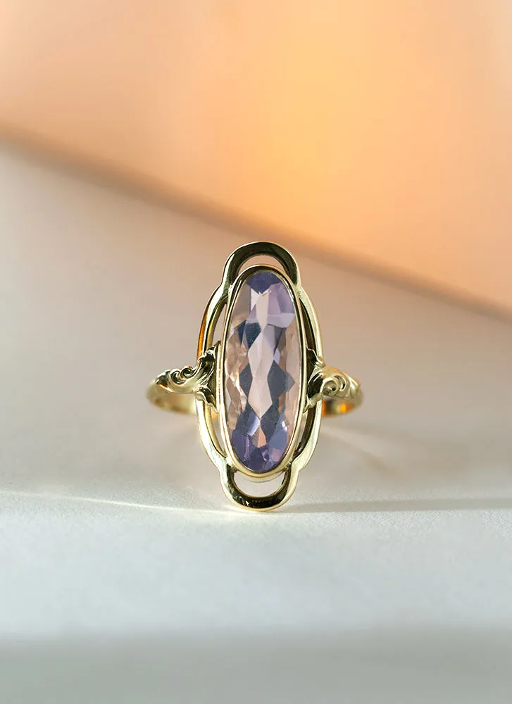 Trixie lavender moonquartz ring 14k gold