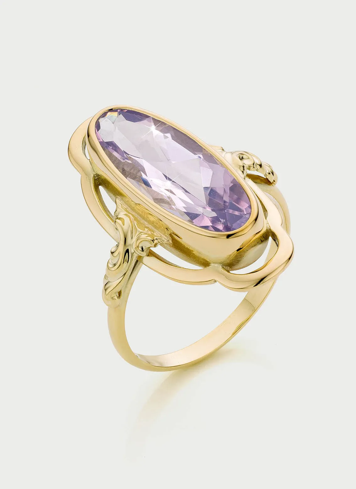 Trixie lavender moonquartz ring 14k gold